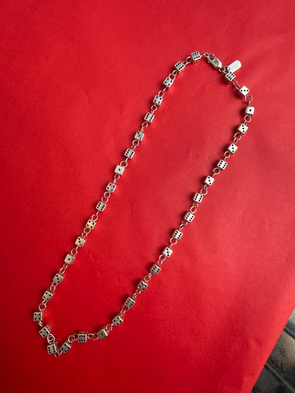 Fashion Brand Company Lucky Dice Sterling Silver Necklace